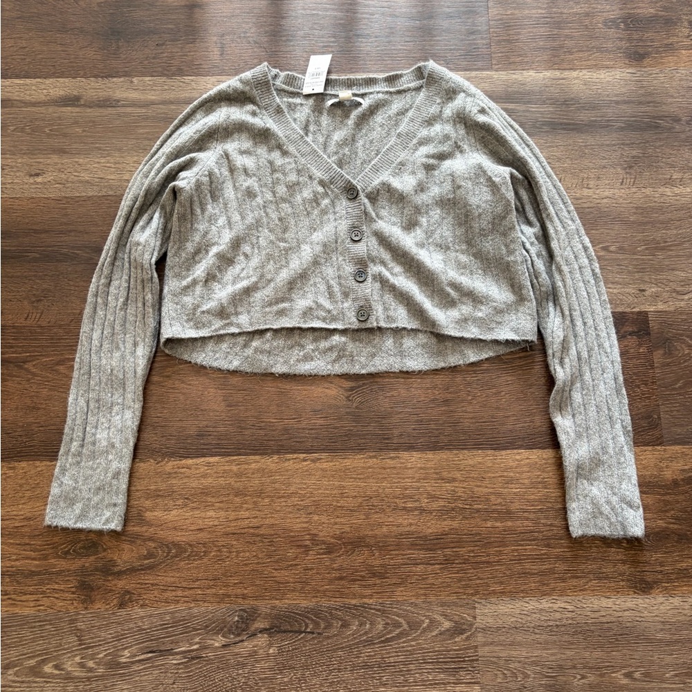 American Eagle Outfitters Gray Knit Cardigan